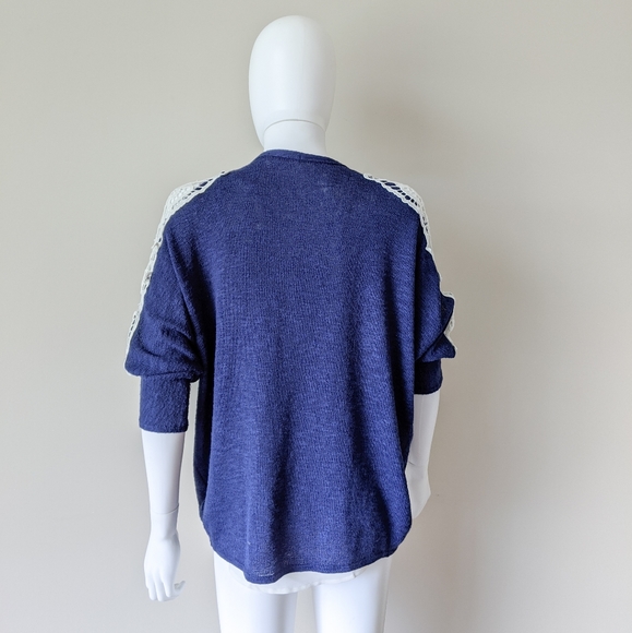 Ricki's Lace Cold Shoulder Cardigan Sweater - Picture 3 of 5